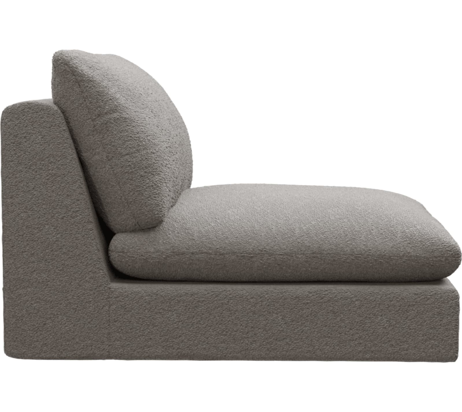 Ludlow Boucle Pumice Armless Sofa Chair Module color Boucle Pumice
