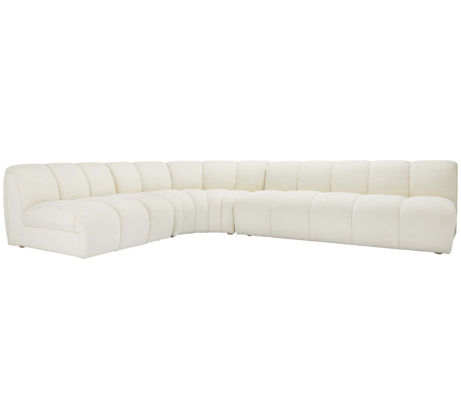 Buy Maeve Boucle Ivory Modular Sofa 3 Piece (Corner, 1 Seat Armless