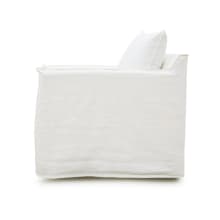 Como Rocker Swivel Chair Linen Pure White color Linen Pure White