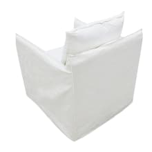 Como Rocker Swivel Chair Linen Pure White color Linen Pure White