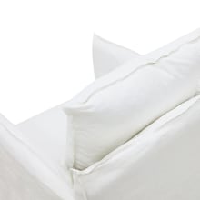 Como Rocker Swivel Chair Linen Pure White color Linen Pure White