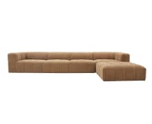 Lucello Tribute Chestnut Modular Sofa with Ottoman - 5 Piece color Tribute Chestnut