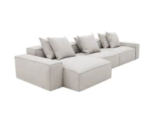 Riley Boucle Pumice Modular Sofa - 3 Seater Chaise color Boucle Pumice