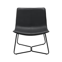 Montana Saddle Accent Chair Black color Faux Leather Black