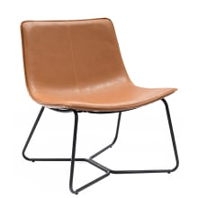 Montana Saddle Accent Chair Rust color Faux Leather Rust