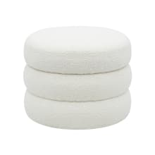 Bolo Cylinder Boucle Ivory Storage Ottoman color Ivory