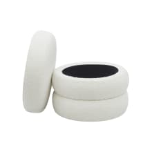 Bolo Cylinder Boucle Ivory Storage Ottoman color Ivory
