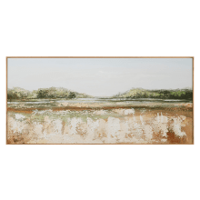 Tranquil Natural Veneer Framed Canvas color Natural