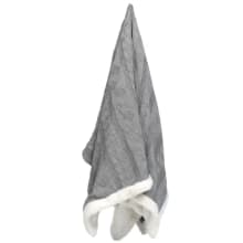 Sherpa Fur Knitted Throw Grey - 170cm x 130cm color Grey