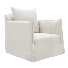 Como Linen Ecru Occasional Chair - 1 Seater color Linen Ecru