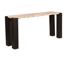 Cordoba Panther Marble & Mango Wood Console - 130 cm color Dark Brown