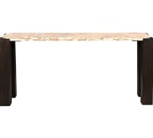 Cordoba Panther Marble & Mango Wood Console - 130 cm color Dark Brown