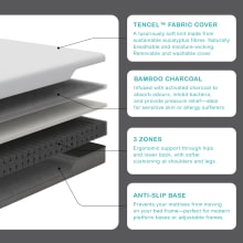 Dreamsuite Flex Charcoal Bamboo Memory Foam Mattress Double 