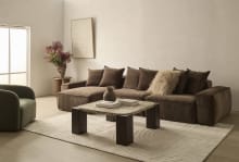 Riley Muse Mink Modular Sofa - 3 Seater Chaise color Muse Mink