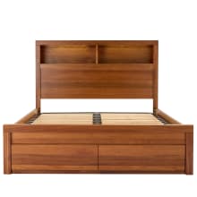 Clemence Blackwood Gaslift Bed Drawers Bookend with USB & LED color Blackwood