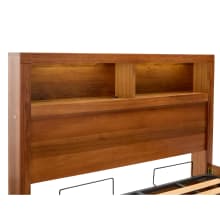 Clemence Blackwood Gaslift Bed Drawers Bookend with USB & LED color Blackwood