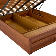 Clemence Blackwood Gaslift Bed Drawers Bookend with USB & LED color Blackwood