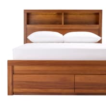 Clemence Blackwood Gaslift Bed Drawers Bookend with USB & LED color Blackwood