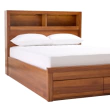 Clemence Blackwood Gaslift Bed Drawers Bookend with USB & LED color Blackwood