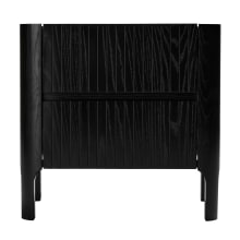 Lanoz Black & Ceramic Top Bedside Table - 2 Drawer color Black