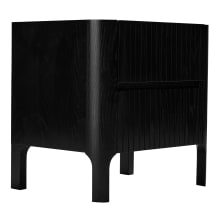 Lanoz Black & Ceramic Top Bedside Table - 2 Drawer color Black