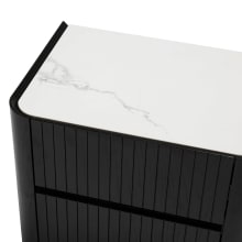 Lanoz Black & Ceramic Top Bedside Table - 2 Drawer color Black