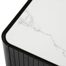 Lanoz Black & Ceramic Top Bedside Table - 2 Drawer color Black