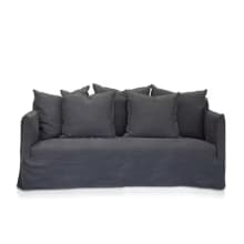 Como Linen Sofa Charcoal - 2.5 Seater color Linen Charcoal