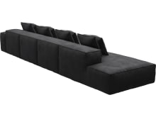 Riley Plaza Flint Grey Modular Sofa - 1x Arm, 3x Armless, 1x Left Terminal color Plaza Flint Grey