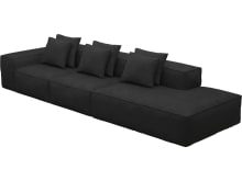 Riley California Charcoal Modular Sofa - 1x Arm, 2x Armless, 1x Right Terminal color California Charcoal