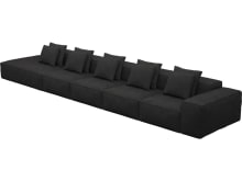 Riley California Charcoal Modular Sofa - 1x Arm, 4x Armless, 1x Left Terminal color California Charcoal