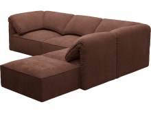 Kai Muse Rust Modular Sofa - 4 Seater and Ottoman color Muse Rust