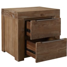 Hobart Bedside Table Rustic Brown - 2 Drawer color Rustic Brown