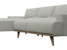 Dane Toorak Pebble Chaise Sofa - 3 Seater color Toorak Pebble