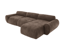 Malmo Muse Chocolate Chaise Sofa - 3 Seater color Muse Chocolate