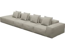 Riley Plaza Natural Modular Sofa - 1x Arm, 3x Armless, 1x Left Terminal color Plaza Natural