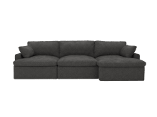 Retreat California Charcoal Chaise Sofa - 3 Seater color California Charcoal