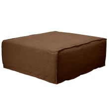 Como Linen Square Ottoman Cover Cocoa - 100cm x 100cm color Linen Cocoa