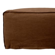 Como Linen Square Ottoman Cover Cocoa - 100cm x 100cm color Linen Cocoa