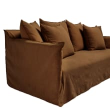 Como Linen Sofa Cocoa - 3 Seater color Linen Cocoa