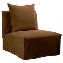 Como Linen Armless Slipper Chair Cocoa - 1 Seater color Linen Cocoa
