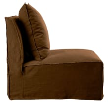 Como Linen Armless Slipper Chair Cocoa - 1 Seater color Linen Cocoa