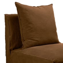 Como Linen Armless Slipper Chair Cocoa - 1 Seater color Linen Cocoa