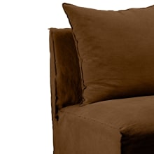 Como Linen Armless Slipper Chair Cocoa - 1 Seater color Linen Cocoa