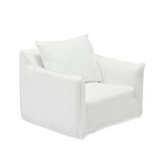 Como Mini Chair White color Linen White