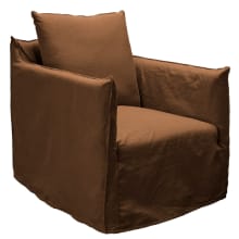 Como Linen Occasional Chair Cover Cocoa - 1 Seater color Linen Cocoa