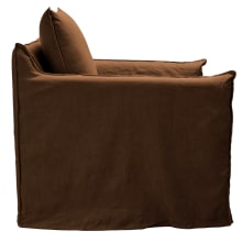 Como Linen Occasional Chair Cover Cocoa - 1 Seater color Linen Cocoa