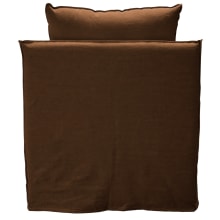 Como Linen Occasional Chair Cover Cocoa - 1 Seater color Linen Cocoa