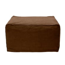 Como Linen Square Ottoman Cover Cocoa - 70cm x 70cm color Linen Cocoa