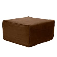 Como Linen Square Ottoman Cover Cocoa - 70cm x 70cm color Linen Cocoa
